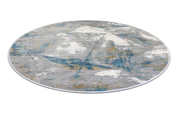 Турецкий ковер из эвкалиптового шёлка и акрила «ASPENDOS» MT067-C-DGREY-CRE(Round) 300 x 300 см