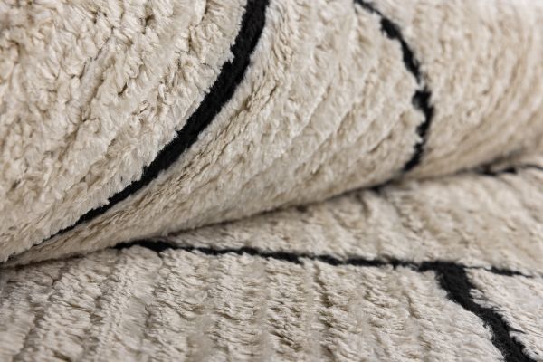 Турецкий ковер из полиэстера и полипропилена «MOROCCAN» 9013A-BN- BLK 80 x 150 см