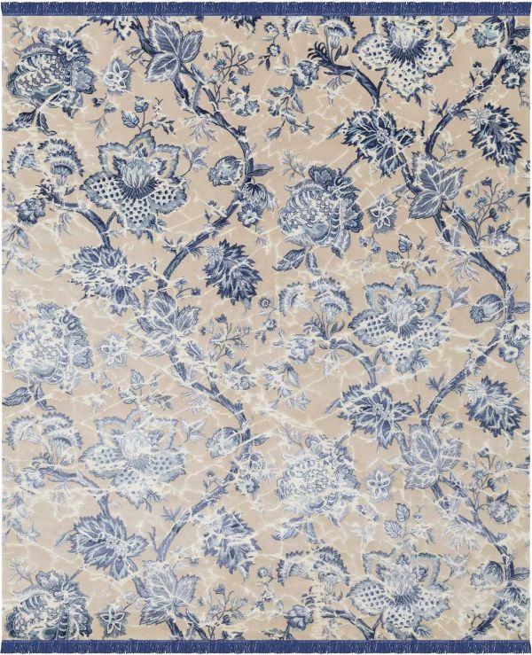 Индийский ковер из шерсти и арт-шёлка «SHABBY CHIC» BLUE-FLOWER 255 x 305 см Индийский ковер из шерсти и арт-шёлка «SHABBY CHIC» BLUE-FLOWER 255 x 305 см