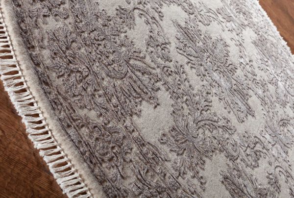 Индийский ковёр из шерсти и арт-шёлка «KING OF AGRA» NO55N-CRE-CRE(Round)