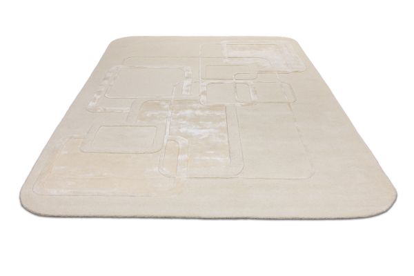 Индийский ковер из шерсти и эвкалиптового шёлка «VELVET MIRAGE» ARTE WHITE 200 x 300 см