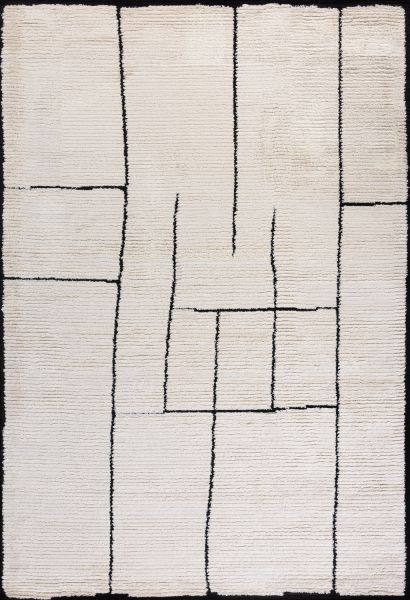 Турецкий ковер из полиэстера и полипропилена «MOROCCAN» 9013A-BN- BLK 80 x 150 см