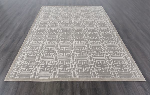 Непальский ковер из шерсти и шёлка «ART DECO RUGS» PORTICELLO WHITE-90058 (90129) 253 x 305 см