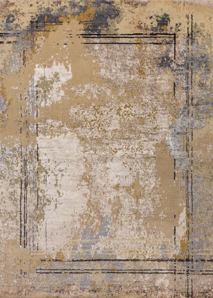 Индийский ковер из арт-шёлка и шерсти «SAN FRANCISCO» GOLD-LINES-2-GREY 169 x 238 см Индийский ковер из арт-шёлка и шерсти «SAN FRANCISCO» GOLD-LINES-2-GREY 169 x 238 см