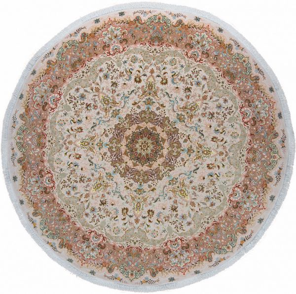 Иранский ковёр из шерсти и шёлка «TABRIZ SHIRFAR» 13-13-IR(Round)