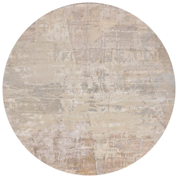 Индийский ковер из шерсти и арт-шёлка «STORM» BHRAT-39-CAMEL(Round) 250 x 250 см