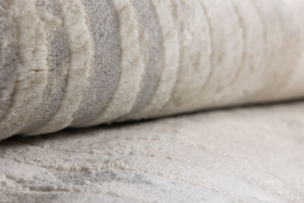 Турецкий ковер из полипропилена и полиэстера «MOON» 2576A-CREAM-L.GREY 80 x 150 см