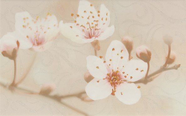 Сакура коричнев Декор 02 250*400 (1*13) 1сорт Шахтинская плитка