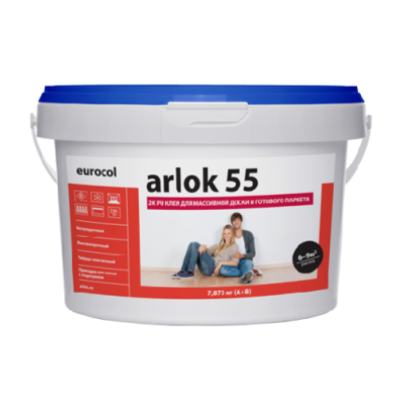 Клей для паркета и массивной доски ARLOK 55 на основе полиуретан+изоционат, 2к, 7+0,875кг