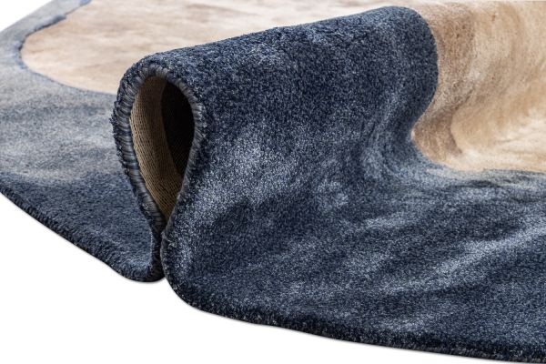 Индийский ковер из эвкалиптового шёлка «VELVET MIRAGE» STONE TAUPE GREY(Round) 250 x 250 см