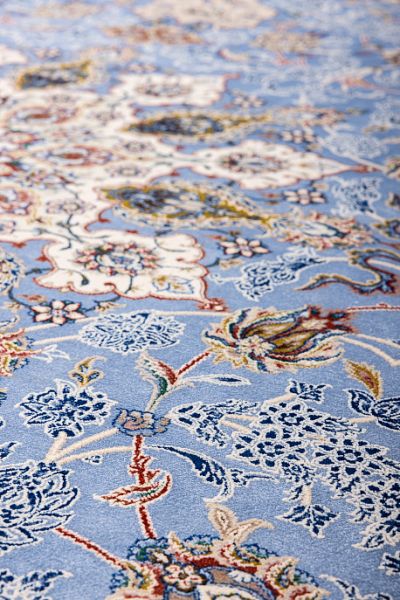 Иранский ковёр из шёлка и модала «MASTERPIECE QUM» 030-23-1540-CREAM-LBLUE Katrin