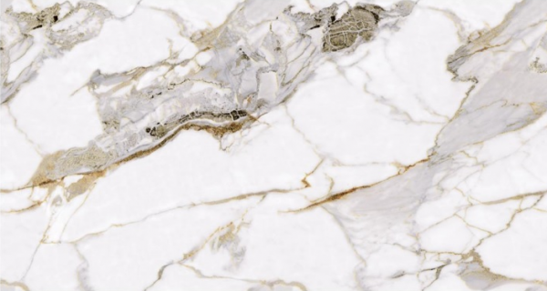 Керамогранит Керамогранит DYM060160GL 1200*600*9 ТЁПЛЫЙ оттенок мрамор бело-бежевый с зол.прожилками (0,72*2) Китай DYM060160GL