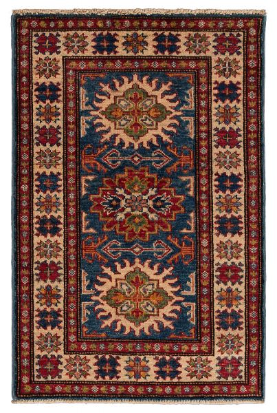 Пакистанский ковер из шерсти «KAZAK CLASSIC» BLU-IVR(60X90) 60 x 90 см