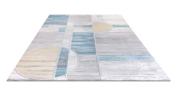 Турецкий ковер из эвкалиптового шёлка и акрила «EGOISTE» M608B-DGRY-DBLU 240 x 340 см