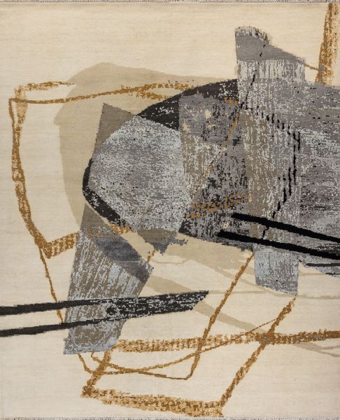 Индийский ковер из шерсти, шёлка и хлопка «HOLLYWOOD ART» CE6689-IVORY-GREY 243 x 291 см Индийский ковер из шерсти, шёлка и хлопка «HOLLYWOOD ART» CE6689-IVORY-GREY 243 x 291 см