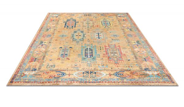 Пакистанский ковер из шерсти «WAZIR» BROWN-GOLD(171x233) 171 x 233 см