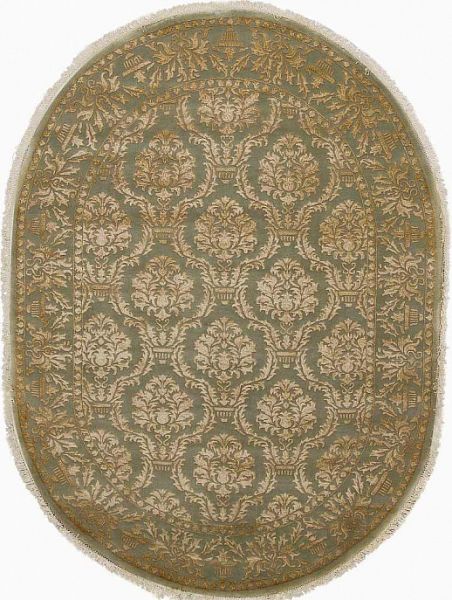 Индийский ковёр из шерсти и арт-шёлка «KING OF AGRA» NO67-LBLU-LBLU14855(Oval)