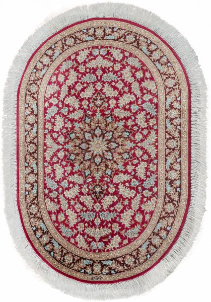 Иранский ковер из шёлка «QUM MM IR» 13-20-IR RAZAVI(Oval) 75 x 115 см