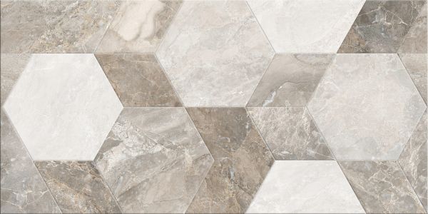 Керамическая плитка Antique Декор.Керамогранит глазур 600*300 бежевый (0,18*9*36) Березакерамика  для ванной комнаты