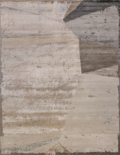 Индийский ковер из арт-шёлка и шерсти «CHAOS THEORY» ESK375-WHITE-GREY-BROWN 249 x 307 см Индийский ковер из арт-шёлка и шерсти «CHAOS THEORY» ESK375-WHITE-GREY-BROWN 249 x 307 см