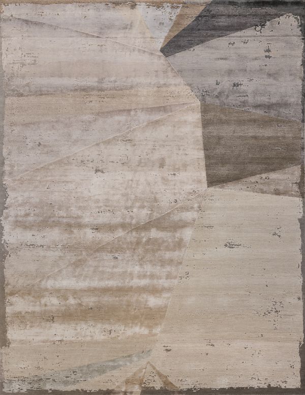 Индийский ковер из арт-шёлка и шерсти «CHAOS THEORY» ESK375-WHITE-GREY-BROWN 249 x 307 см Индийский ковер из арт-шёлка и шерсти «CHAOS THEORY» ESK375-WHITE-GREY-BROWN 249 x 307 см