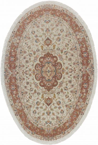 Иранский ковер из шерсти и шёлка «TABRIZ IR» 11-471-IR(Oval) 200 x 300 см