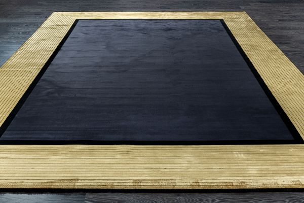 Турецкий ковер из бамбукового шёлка и акрила «Cabinet Rugs» 0704C-BLACK-yellow 100 x 200 см