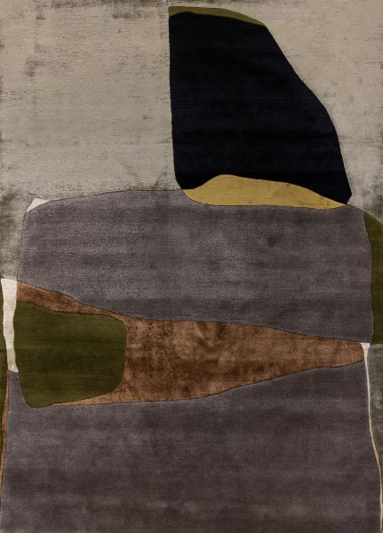 Индийский ковер из шерсти, шёлка и эвкалиптового шёлка «TECTONIC» D1-C4 172 x 239 см