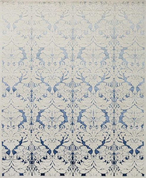 Непальский ковёр из шерсти и шёлка «ART COLLECTION» DAMASK 2GR-L.BLUE-D.BLUE(90277)