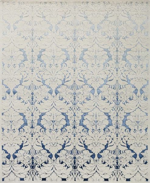 Непальский ковер из шерсти и шёлка «ART COLLECTION» DAMASK 2GR-L.BLUE-D.BLUE(90277) 250 x 299 см