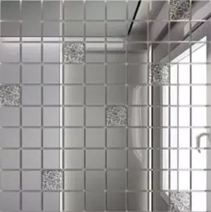 Зеркальная мозаика С90Х10 300x300 серебро+хрусталь (с чипом 25x25)