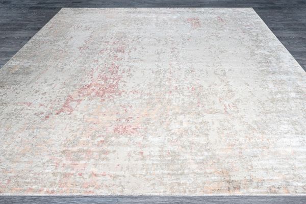 Индийский ковёр из шерсти и арт-шёлка «STORM» FR2640WL-BEIGE-PINK