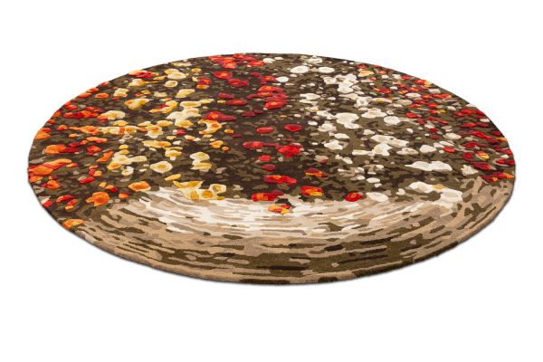 Индийский ковер из шерсти и эвкалиптового шёлка «VELVET MIRAGE» HAATHI BAGAAN(Round) 250 x 250 см