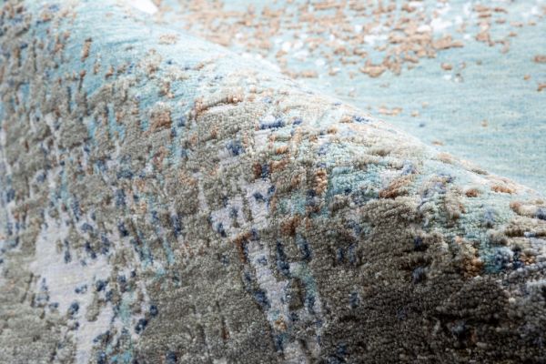 Индийский ковёр из шерсти и арт-шёлка «CHAOS THEORY KA» 1023-BGE-GREY