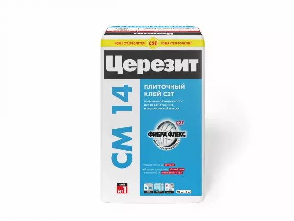 Клей для плитки Церезит СМ 14 Extra, мешок 25кг