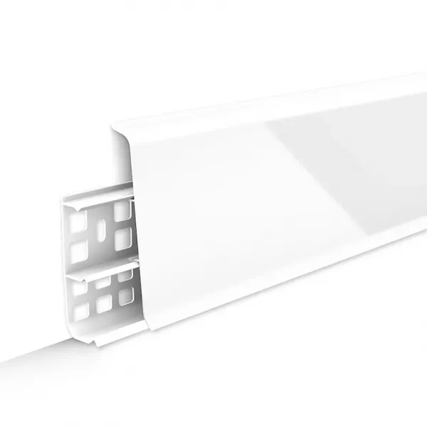 Плинтус ПВХ DECONIKA 85х22х2200мм 001-0 Белый Глянцевый