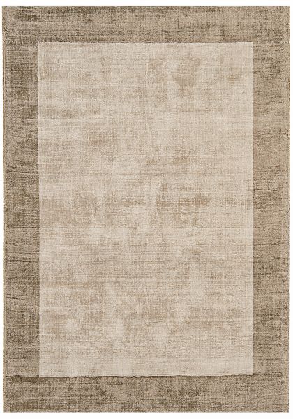 Индийский ковер из арт-шёлка «BLADE BORDER RUG» SMOKE PUTTY 160 x 230 см