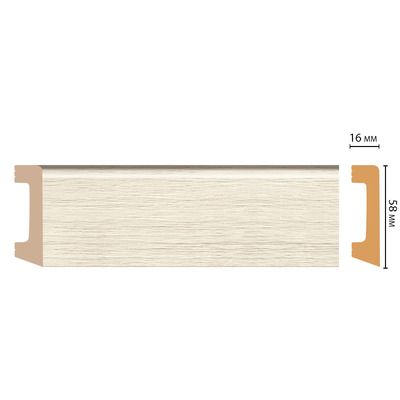 Плинтус из дюрополимера  D234-1070 58х16х2400мм ударопрочный водостойкий