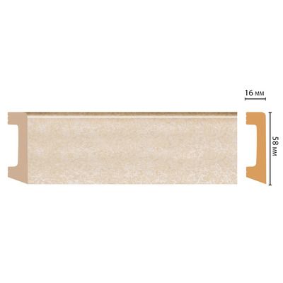 Плинтус из дюрополимера  D234-18D 58х16х2400мм ударопрочный водостойкий