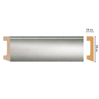 Плинтус из дюрополимера  D234-375 58х16х2400мм ударопрочный водостойкий