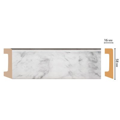 Плинтус из дюрополимера  D234-79 58х16х2400мм ударопрочный водостойкий