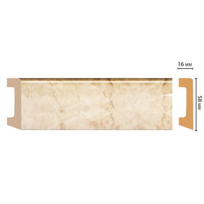 Плинтус из дюрополимера  D234-80 58х16х2400мм ударопрочный водостойкий