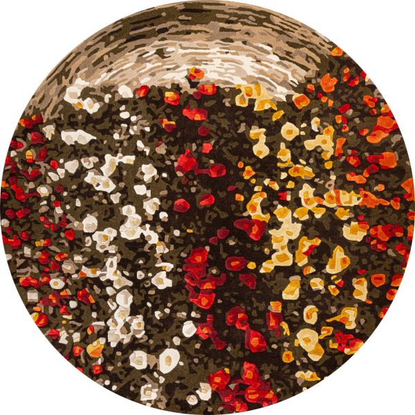 Индийский ковер из шерсти и эвкалиптового шёлка «VELVET MIRAGE» HAATHI BAGAAN(Round) 250 x 250 см