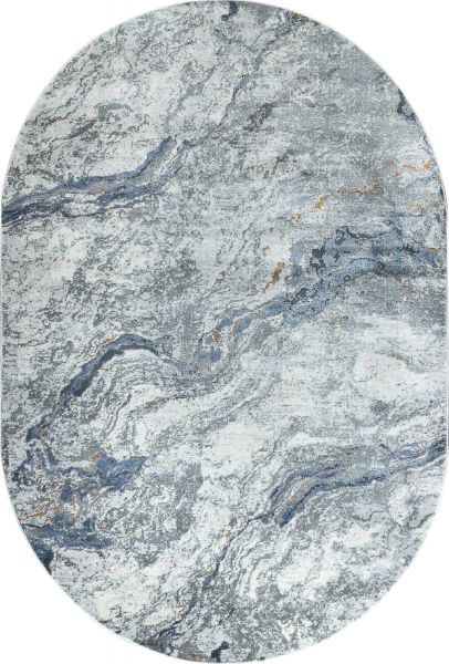 Турецкий ковер из полиэстера «SILVER» S828A-LGRAY (Oval) 80 x 150 см