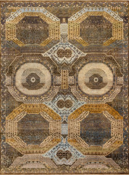 Индийский ковер из шёлка, шерсти и хлопка «VINTAGE SILK» AJ317-MIX(236x312) 236 x 312 см