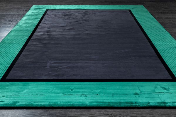 Турецкий ковер из бамбукового шёлка и акрила «Cabinet Rugs» 0704B-BLACK-GRIn 100 x 200 см