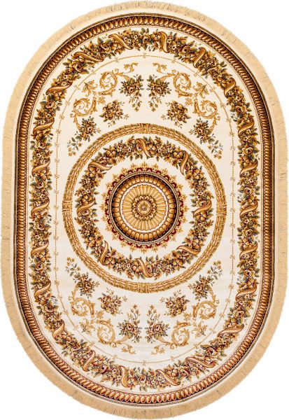 Бельгийский ковер из вискозы «BRILLIANCE» V258-IVR(Oval) 80 x 150 см