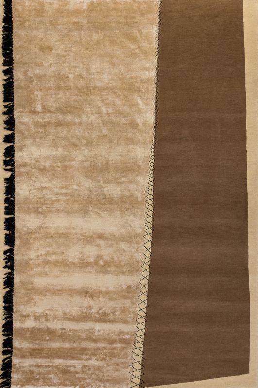 Индийский ковер из шерсти и бамбукового шёлка «VELVET MIRAGE» TANNERY BEIGE 200 x 300 см