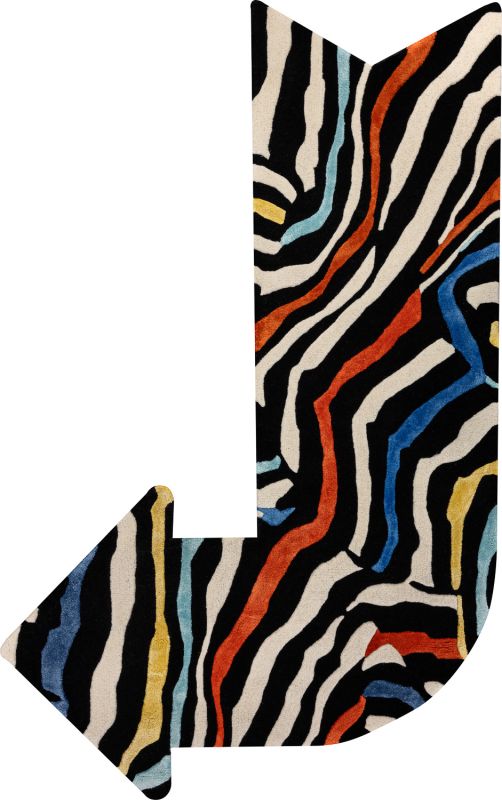 Индийский ковер из эвкалиптового шёлка и шерсти «VELVET MIRAGE» SIGN FUNKY ZEBRA 125 x 200 см