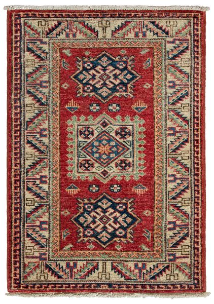 Пакистанский ковер из шерсти «KAZAK CLASSIC» RED-CRE(59X84) 59 x 84 см